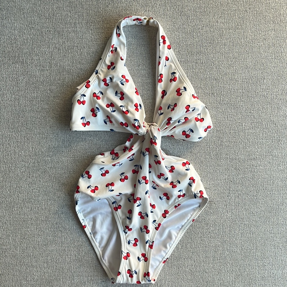 NWT gorgeous Kate spade cherry cut out one piece bathingsuit